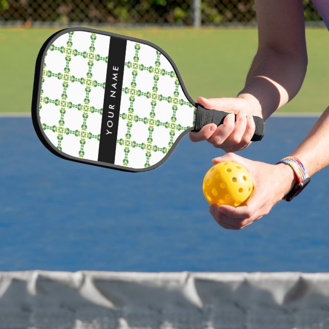 Leaf Pattern, Green Leaves, Your Name Pickleball Paddle (Insitu)