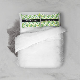 Leaf Pattern, Green Leaves, Your Name Pillow Case