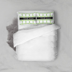 Leaf Pattern, Green Leaves, Your Name Pillow Case