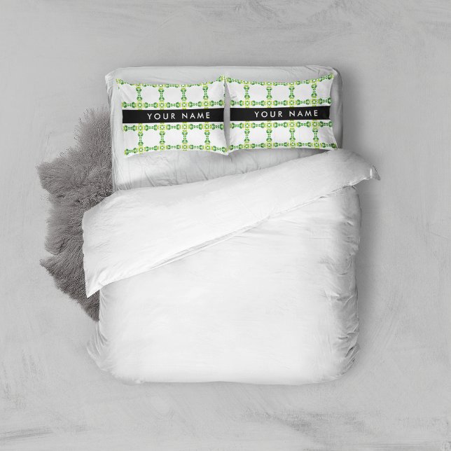 Leaf Pattern, Green Leaves, Your Name Pillow Case (Creator Uploaded)