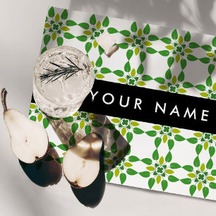 Leaf Pattern, Green Leaves, Your Name Placemat