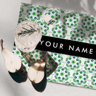 Leaf Pattern, Green Leaves, Your Name Placemat