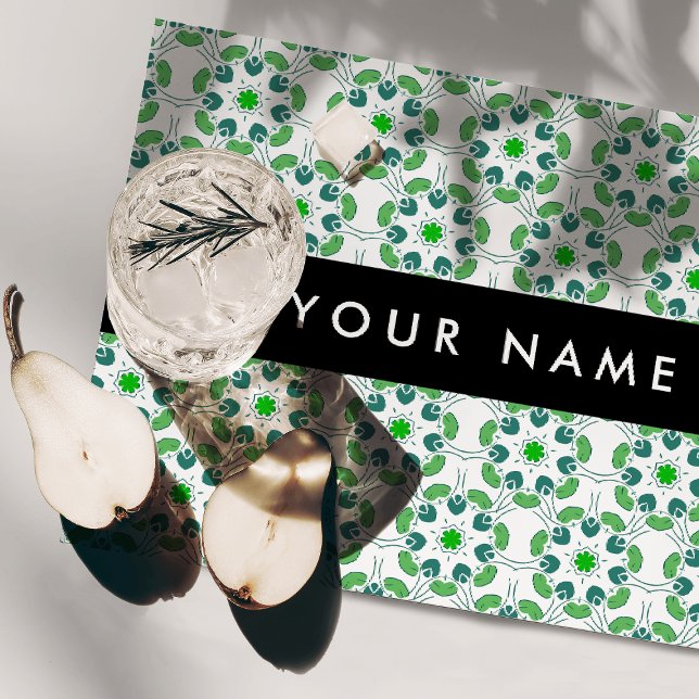 Leaf Pattern, Green Leaves, Your Name Placemat (Creator Uploaded)