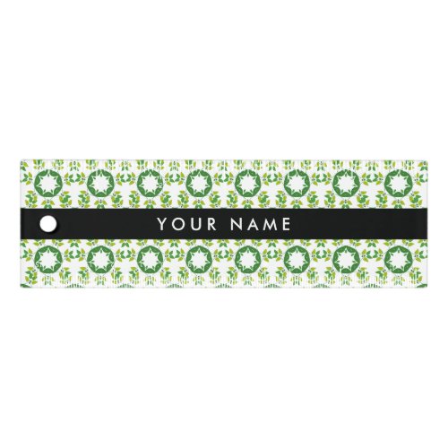 Leaf Pattern Green Leaves Your Name Ruler