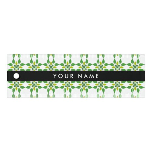 Leaf Pattern Green Leaves Your Name Ruler