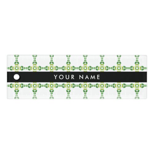 Leaf Pattern Green Leaves Your Name Ruler