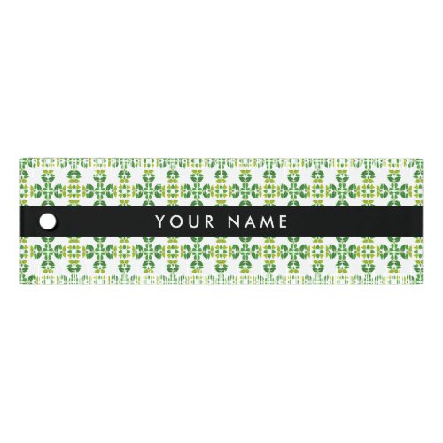 Leaf Pattern Green Leaves Your Name Ruler