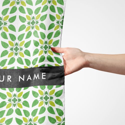 Leaf Pattern Green Leaves Your Name Scarf