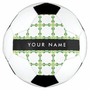 Leaf Pattern, Green Leaves, Your Name Soccer Ball