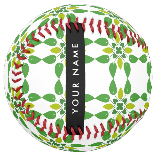 Leaf Pattern, Green Leaves, Your Name Softball (Front Left)