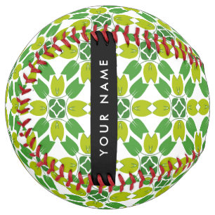 Leaf Pattern, Green Leaves, Your Name Softball