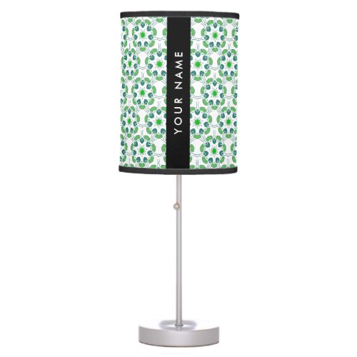Leaf Pattern Green Leaves Your Name Table Lamp