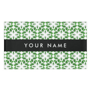 Leaf Pattern, Green Leaves, Your Name Tag