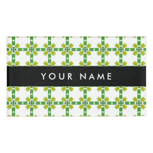 Leaf Pattern, Green Leaves, Your Name Tag