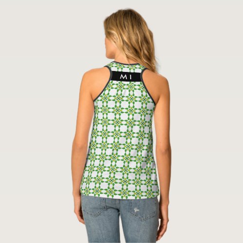 Leaf Pattern Green Leaves Your Name Tank Top