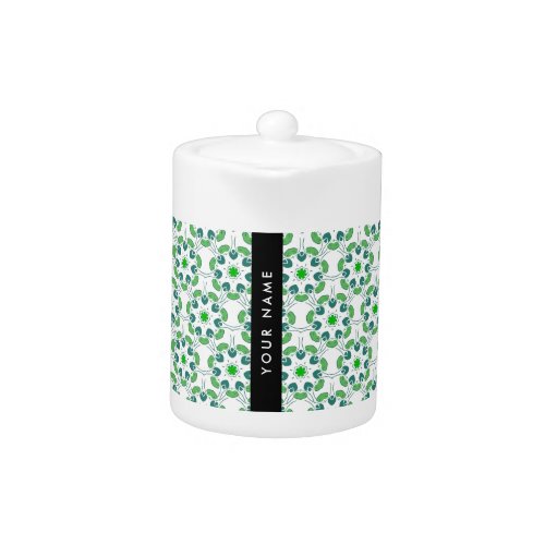 Leaf Pattern Green Leaves Your Name Teapot
