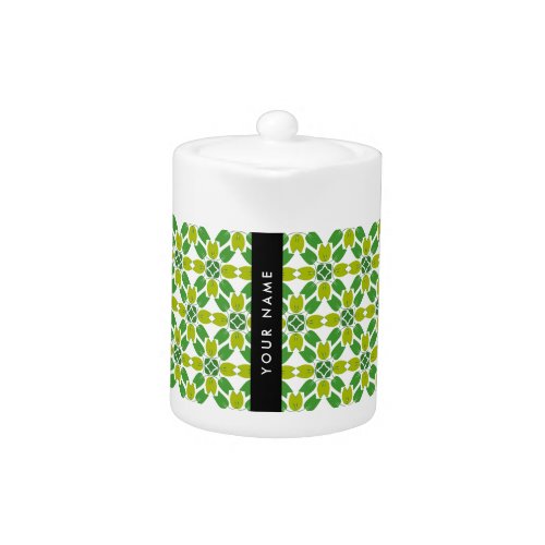 Leaf Pattern Green Leaves Your Name Teapot