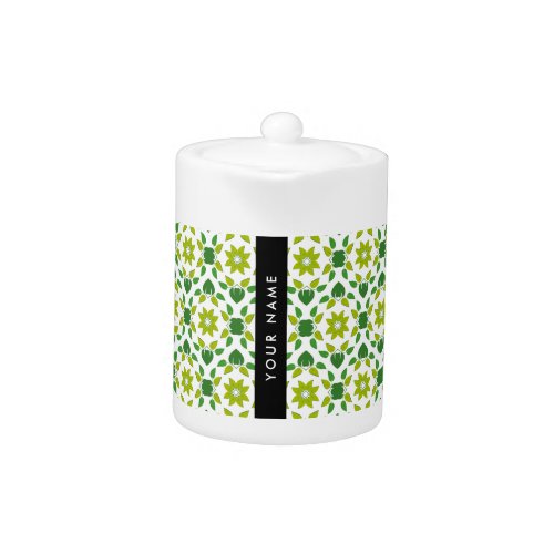 Leaf Pattern Green Leaves Your Name Teapot