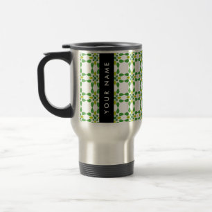Leaf Pattern, Green Leaves, Your Name Travel Mug