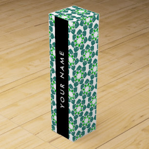 Leaf Pattern, Green Leaves, Your Name Wine Box
