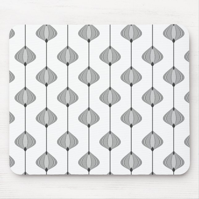 Leaf pattern in gray mouse pad (Front)