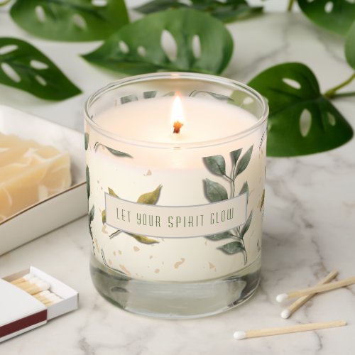 Leaf Pattern Inspirational Scented Candle