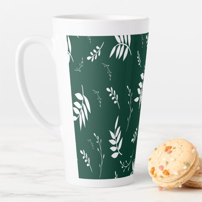 leaf pattern latte mug (In Situ)