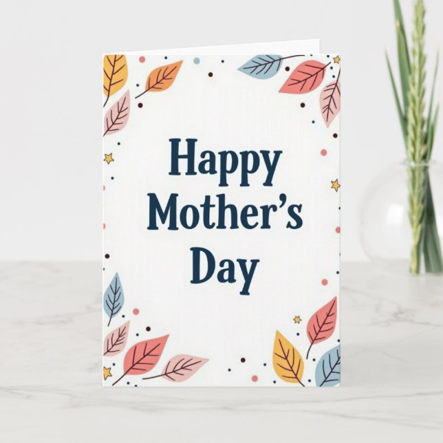 Leaf Pattern Mothers Day Card (Front)