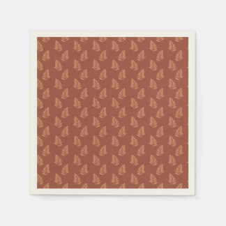 Leaf pattern on warm brown background,  napkins