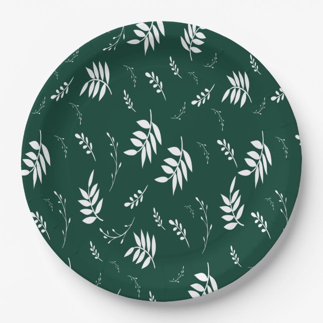 leaf pattern paper plates (Front)