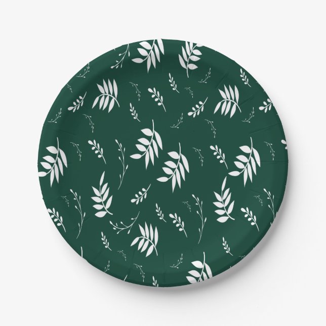 leaf pattern paper plates (Front)