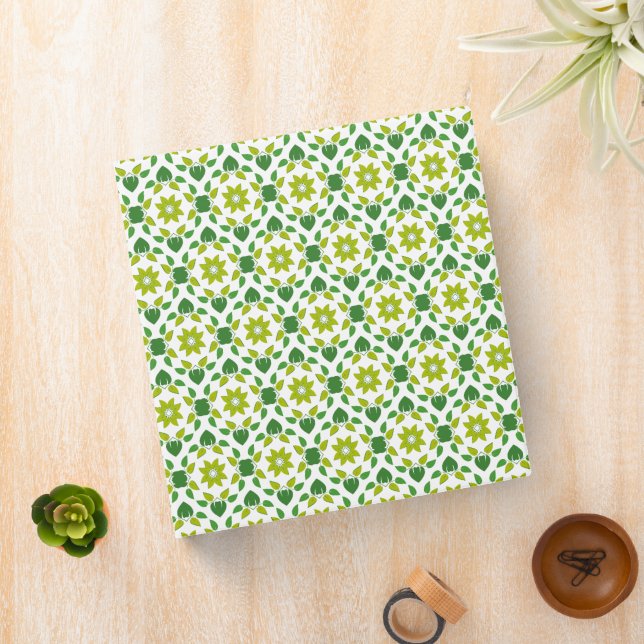 Leaf Pattern, Pattern Of Leaves, Green Leaves 3 Ring Binder (In Situ)