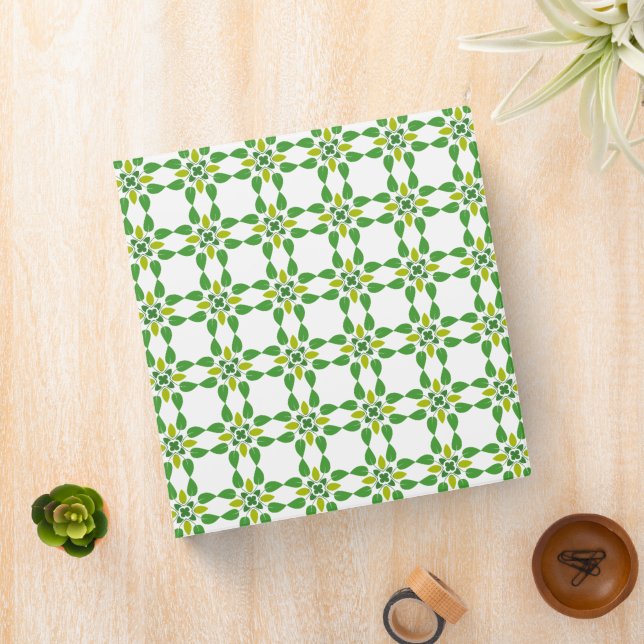 Leaf Pattern, Pattern Of Leaves, Green Leaves 3 Ring Binder (In Situ)