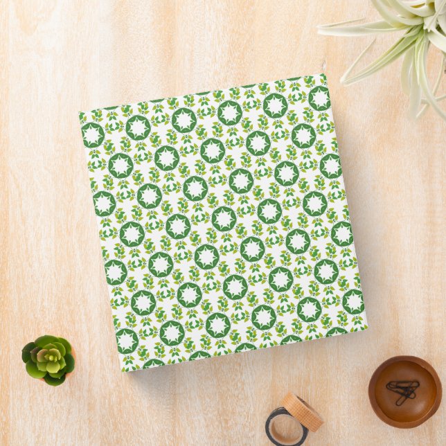 Leaf Pattern, Pattern Of Leaves, Green Leaves 3 Ring Binder (In Situ)