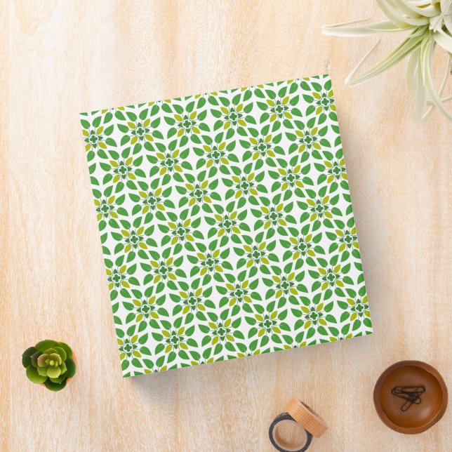 Leaf Pattern, Pattern Of Leaves, Green Leaves 3 Ring Binder (In Situ)
