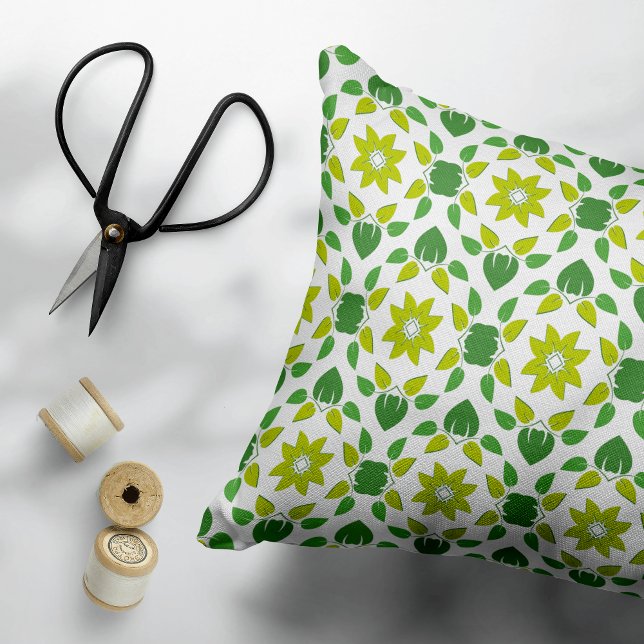 Leaf Pattern, Pattern Of Leaves, Green Leaves Accent Pillow (Creator Uploaded)