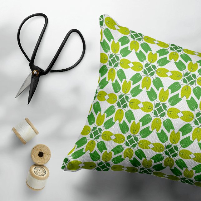 Leaf Pattern, Pattern Of Leaves, Green Leaves Accent Pillow (Creator Uploaded)