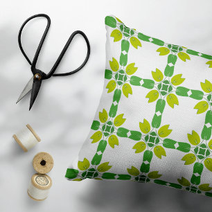 Leaf Pattern, Pattern Of Leaves, Green Leaves Accent Pillow
