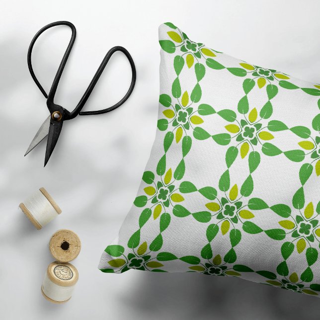 Leaf Pattern, Pattern Of Leaves, Green Leaves Accent Pillow (Creator Uploaded)