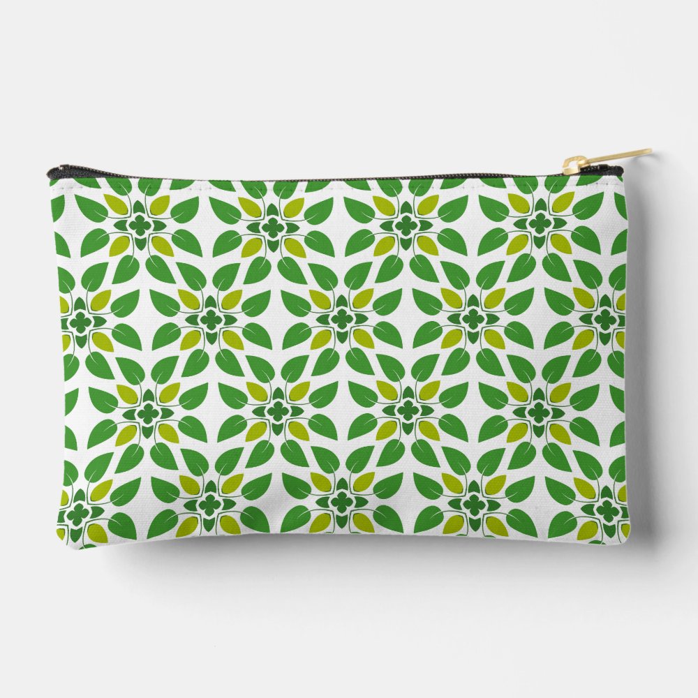 Disover Leaf Pattern, Pattern Of Leaves, Green Leaves Accessory Pouch