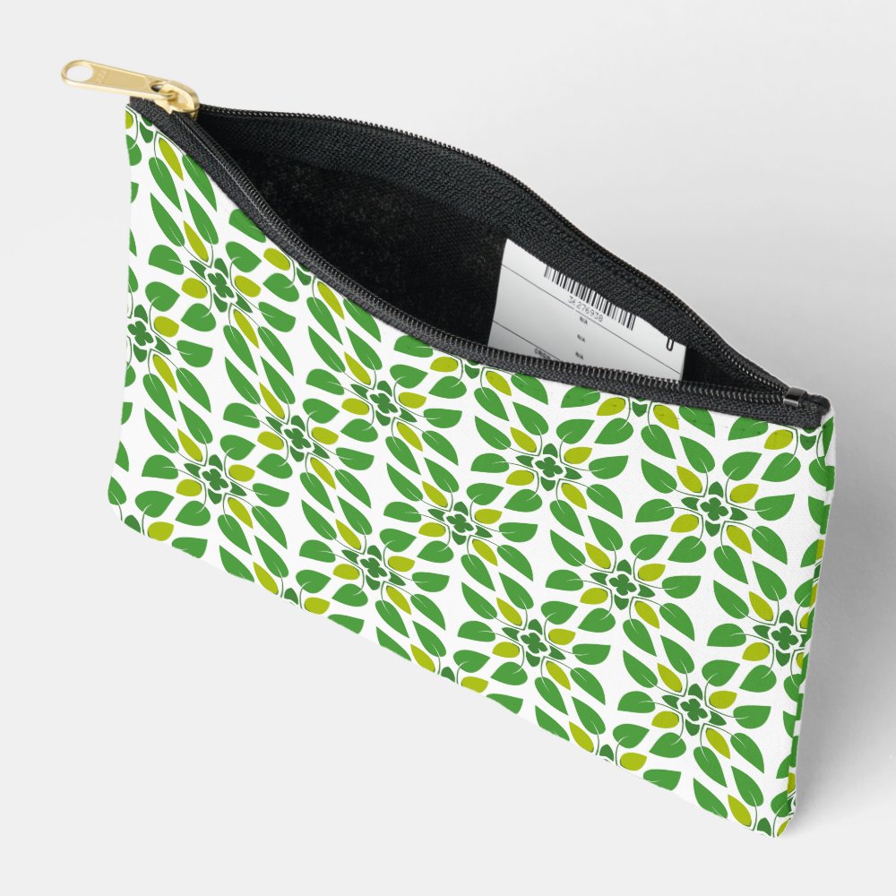 Disover Leaf Pattern, Pattern Of Leaves, Green Leaves Accessory Pouch