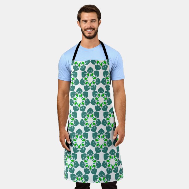 Leaf Pattern, Pattern Of Leaves, Green Leaves Apron (Worn)