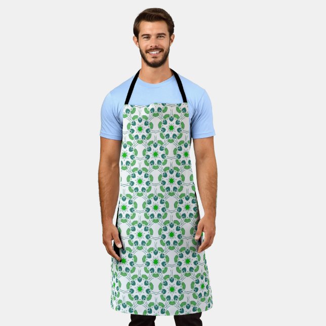 Leaf Pattern, Pattern Of Leaves, Green Leaves Apron (Worn)