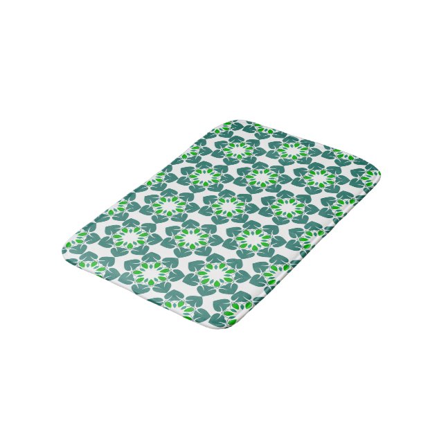 Leaf Pattern, Pattern Of Leaves, Green Leaves Bath Mat (Angled)