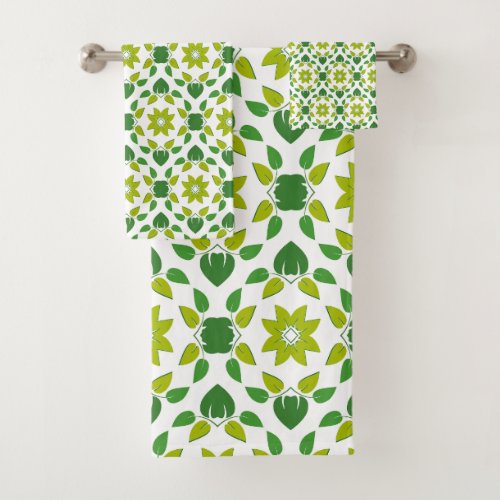 Leaf Pattern Pattern Of Leaves Green Leaves Bath Towel Set