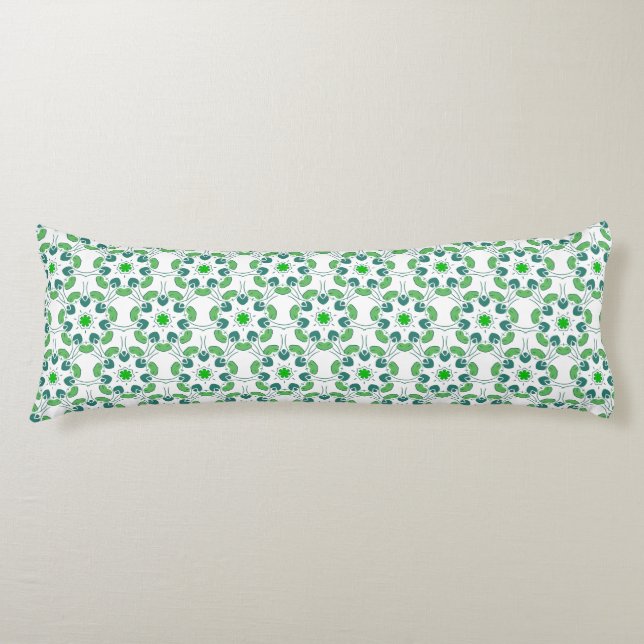 Leaf Pattern, Pattern Of Leaves, Green Leaves Body Pillow (Front)