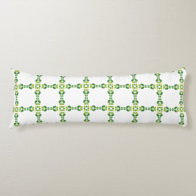 Leaf Pattern, Pattern Of Leaves, Green Leaves Body Pillow (Front)