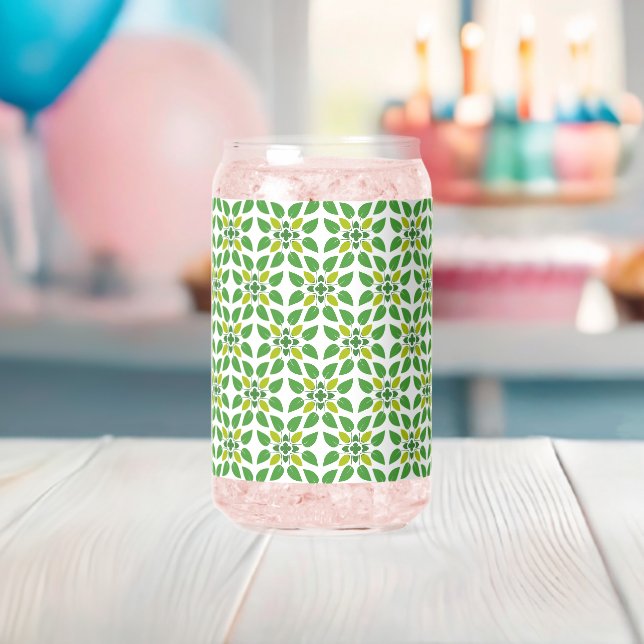 Leaf Pattern, Pattern Of Leaves, Green Leaves Can Glass (Insitu (Baby Shower))