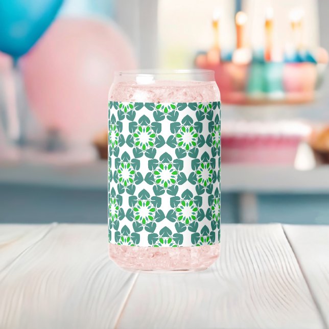 Leaf Pattern, Pattern Of Leaves, Green Leaves Can Glass (Insitu (Baby Shower))