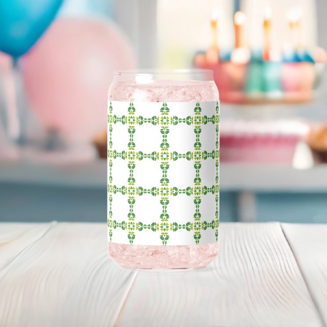 Leaf Pattern, Pattern Of Leaves, Green Leaves Can Glass (Insitu (Baby Shower))